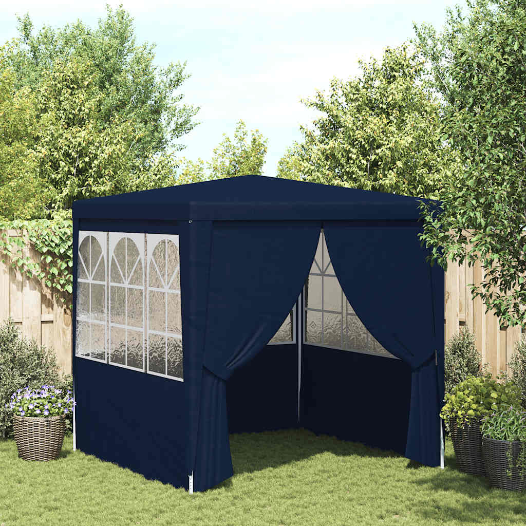Professional Party Tent with Side Walls 2x2 m Blue 90 g/mÂ²