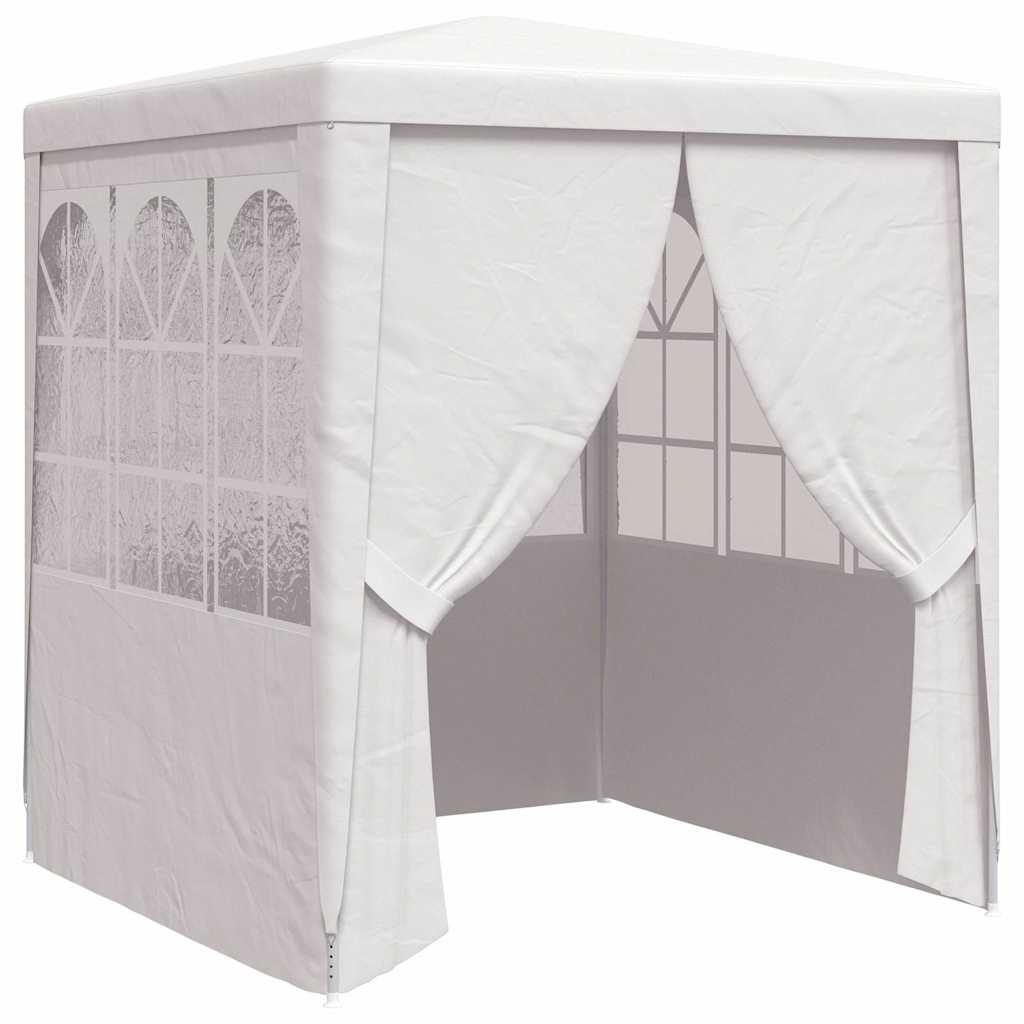 Professional Party Tent with Side Walls 2.5x2.5 m White 90 g/mÂ²