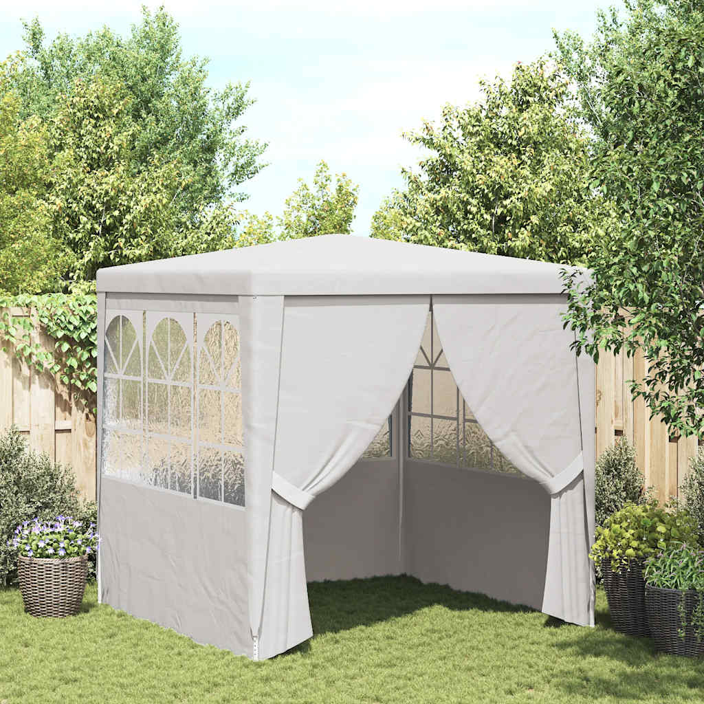 Professional Party Tent with Side Walls 2.5x2.5 m White 90 g/mÂ²