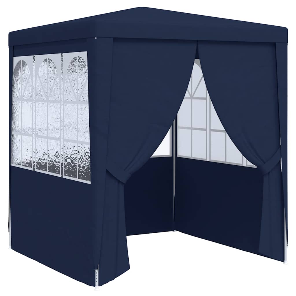 Professional Party Tent with Side Walls 2.5x2.5 m Blue 90 g/mÂ²
