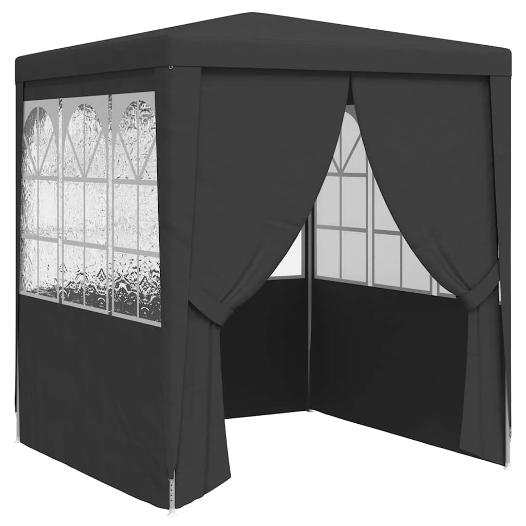 Professional Party Tent with Side Walls 2x2 m Anthracite 90 g/mÂ²