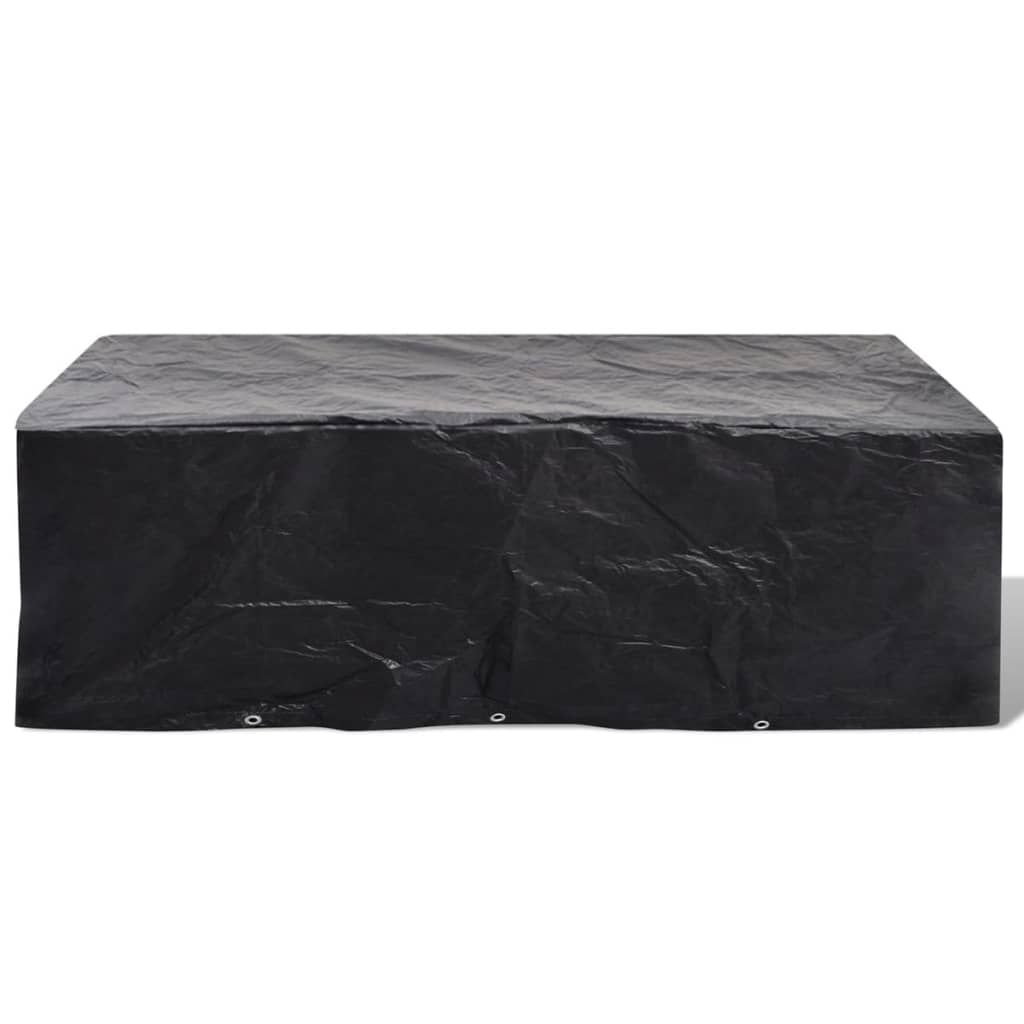 Garden Furniture Covers 2 pcs 8 Person Poly Rattan Set 10 Eyelets 300x140 cm