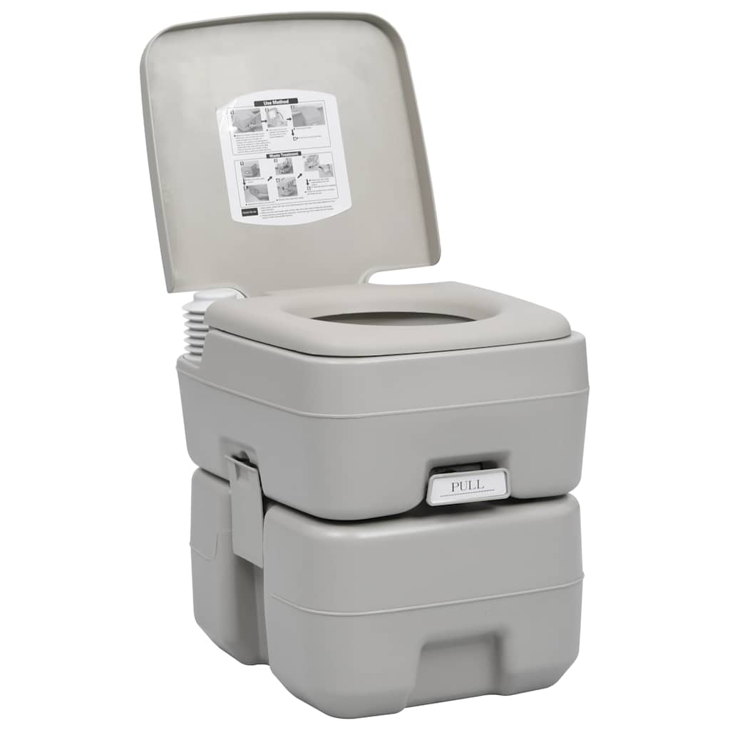 Portable Camping Toilet Grey 20+10 L