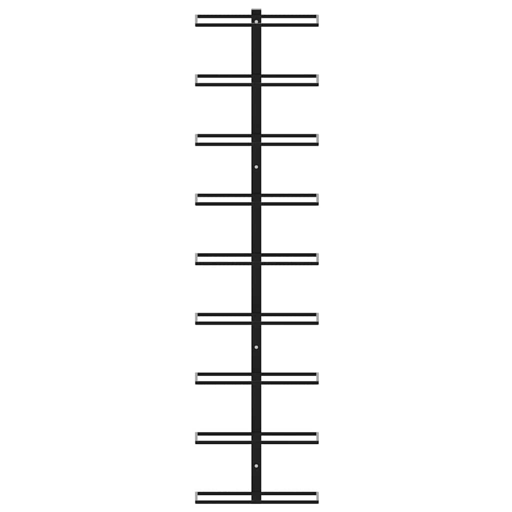 Wall-mounted Wine Racks for 18 Bottles 2 pcs Black Iron