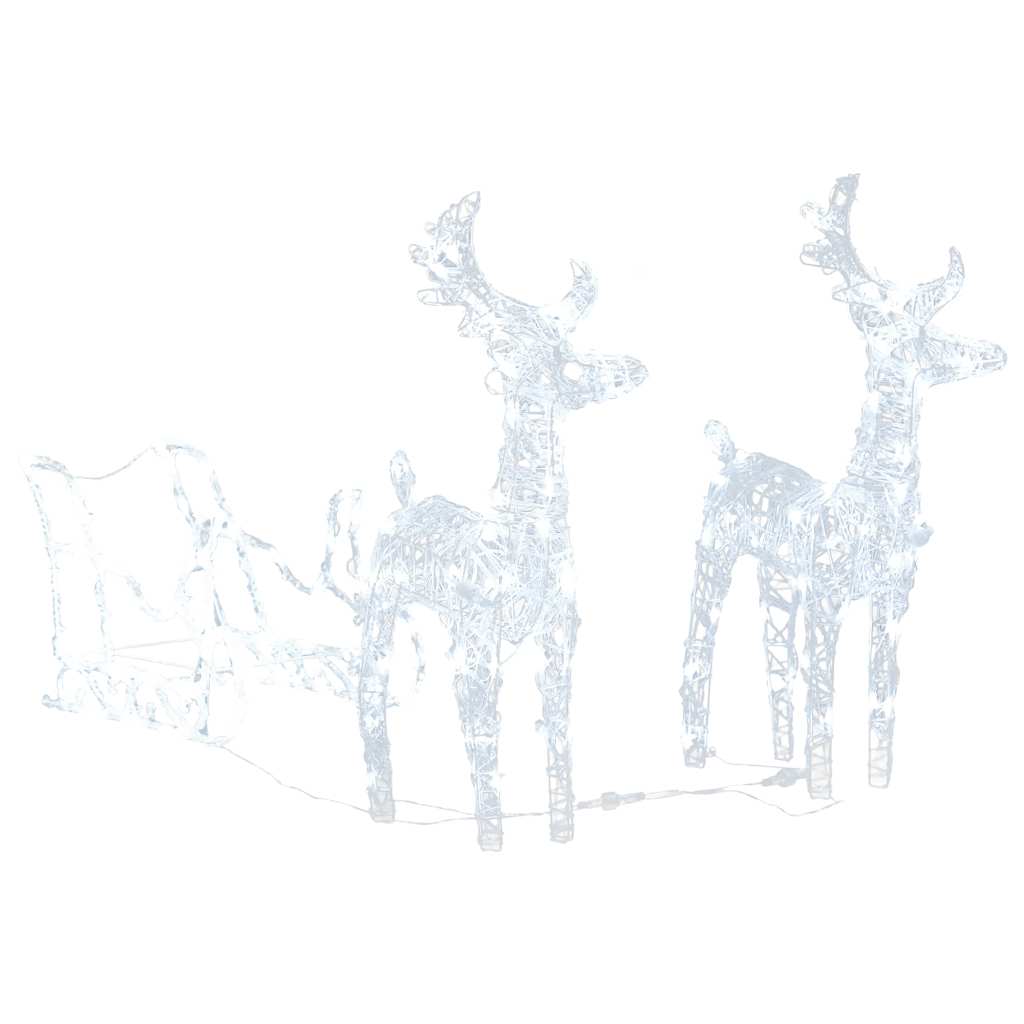 Reindeers & Sleigh Christmas Decoration 160 LEDs 130 cm Acrylic