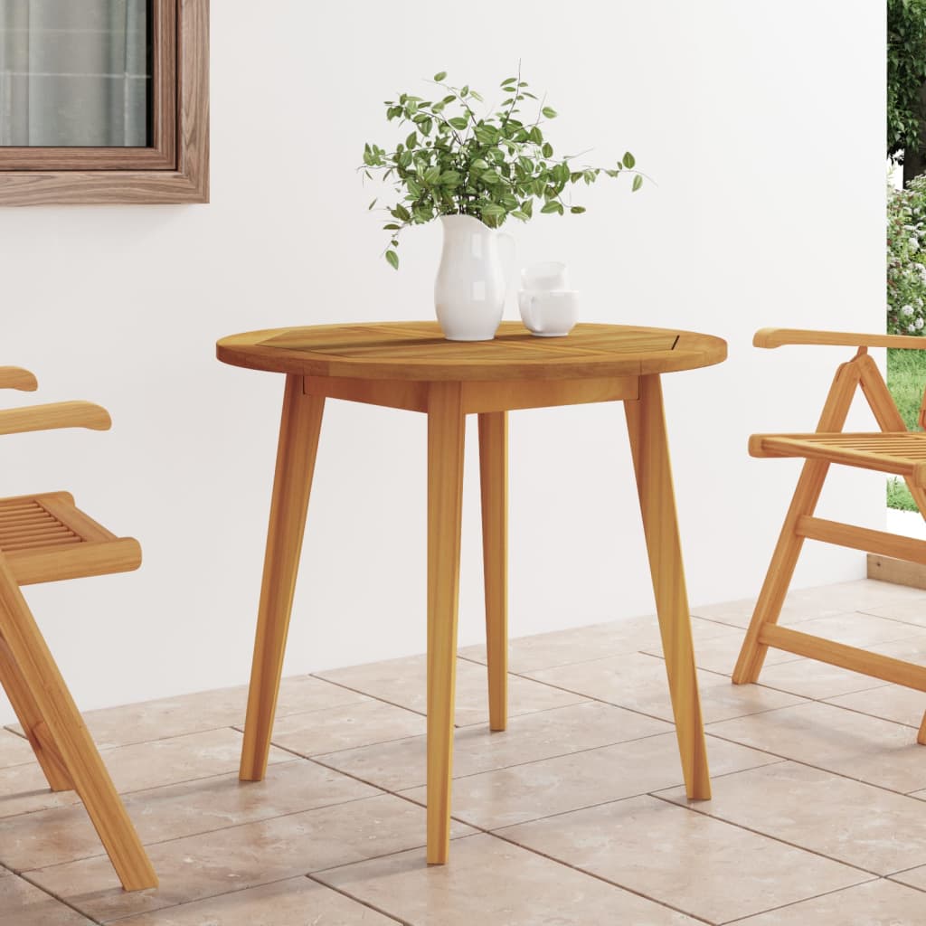 Garden Table Ã˜85x75 cm Solid Wood Acacia