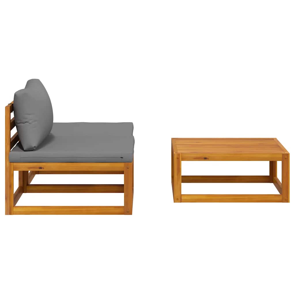 3 Piece Garden Lounge Set with Cushions Solid Acacia Wood