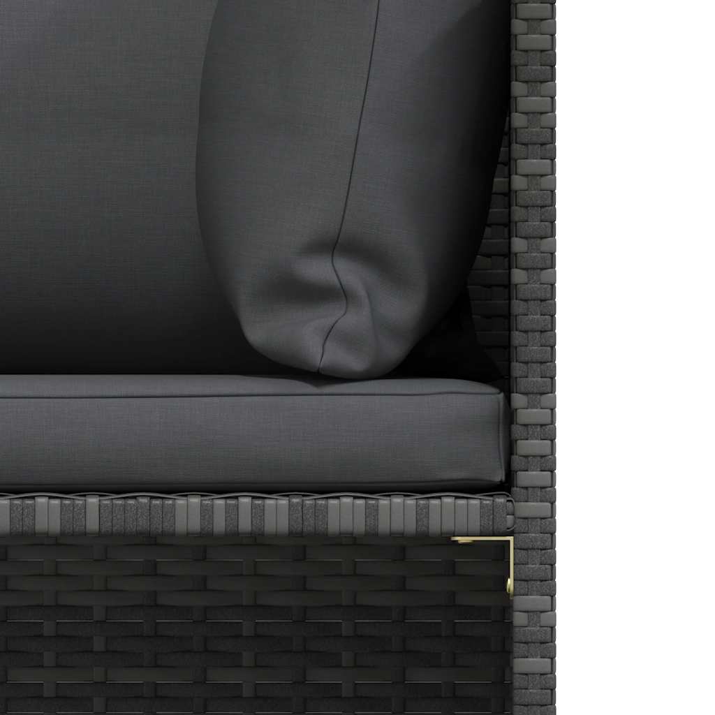 5 Piece Garden Sofa Set with Cushions Grey Poly Rattan