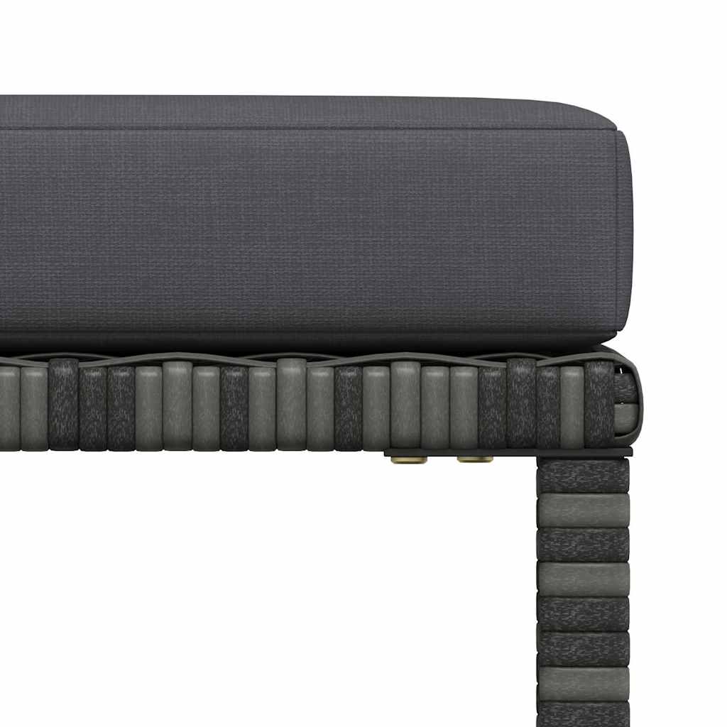 5 Piece Garden Sofa Set with Cushions Grey Poly Rattan