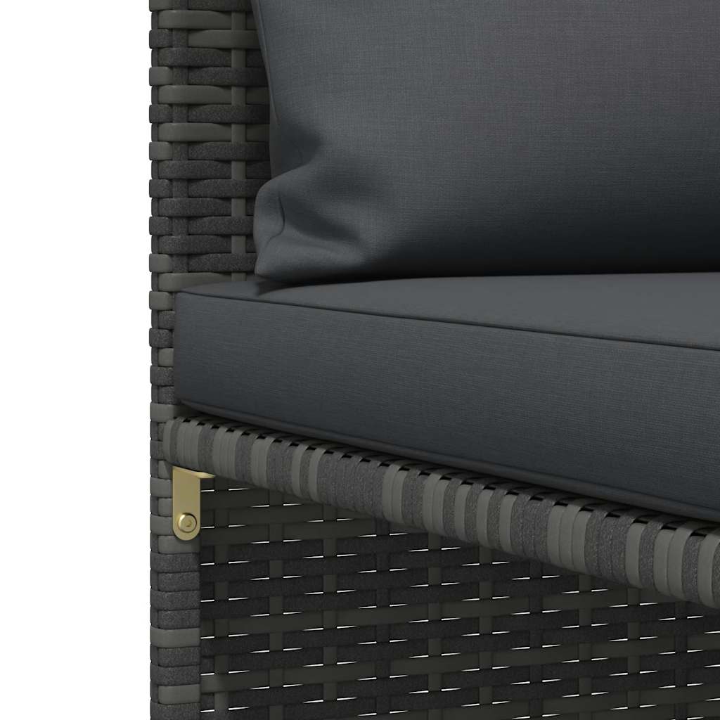 2 Piece Garden Sofa Set with Cushions Grey Poly Rattan