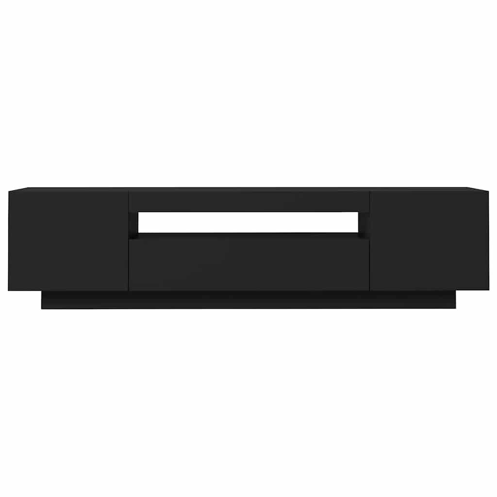 TV Cabinet with LED Lights Black 160x35x40 cm