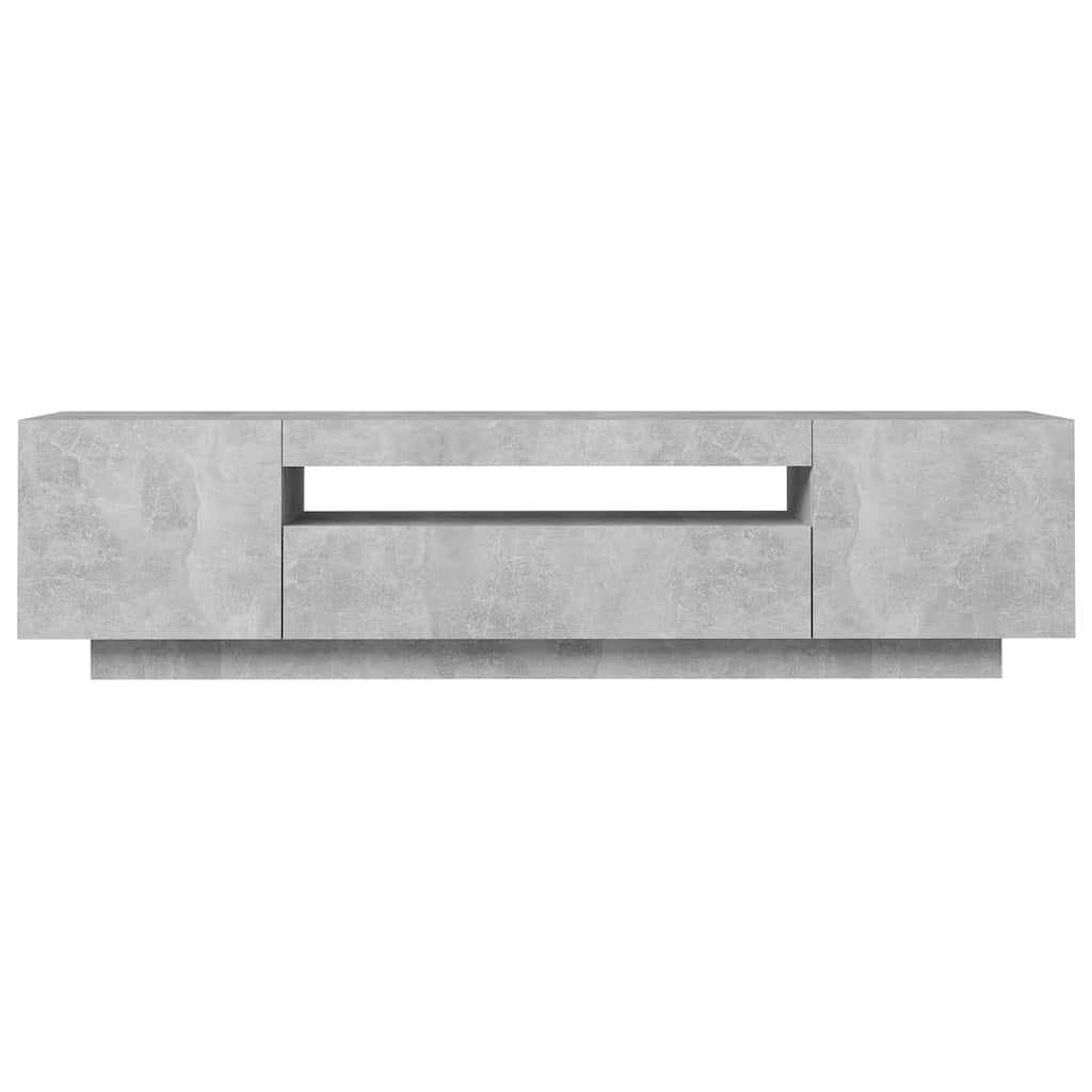 TV Cabinet with LED Lights Concrete Grey 160x35x40 cm
