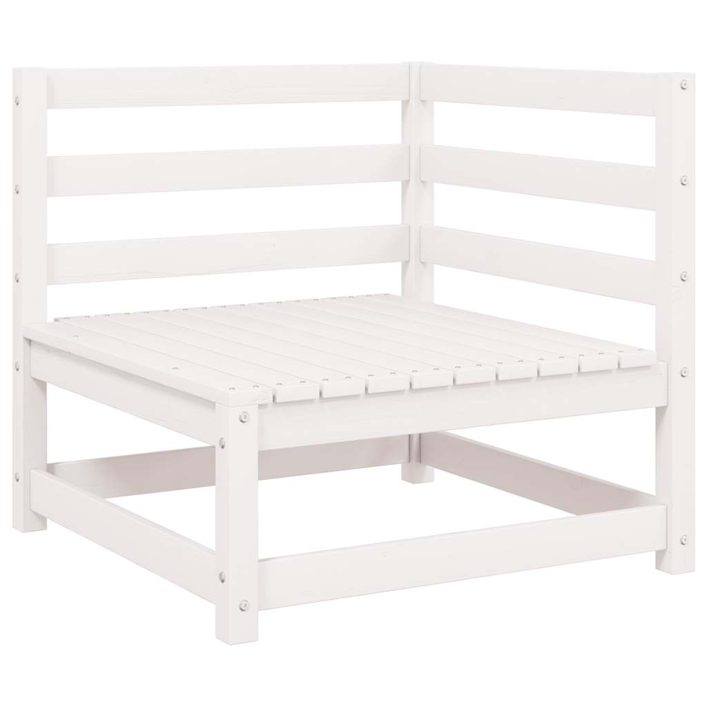 Garden Corner Sofas 2 pcs White Solid Pinewood