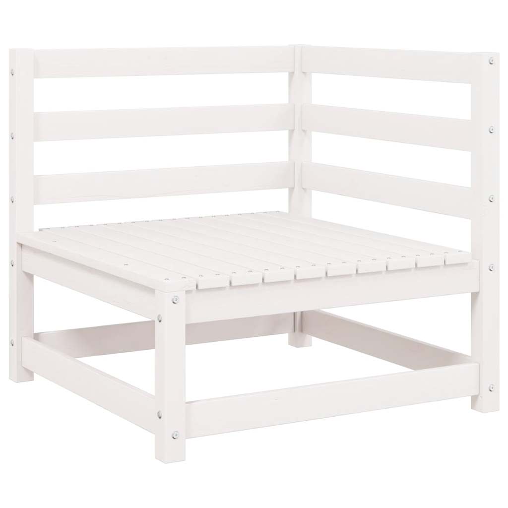 Garden 2-Seater Sofa with Cushions White Solid Pinewood