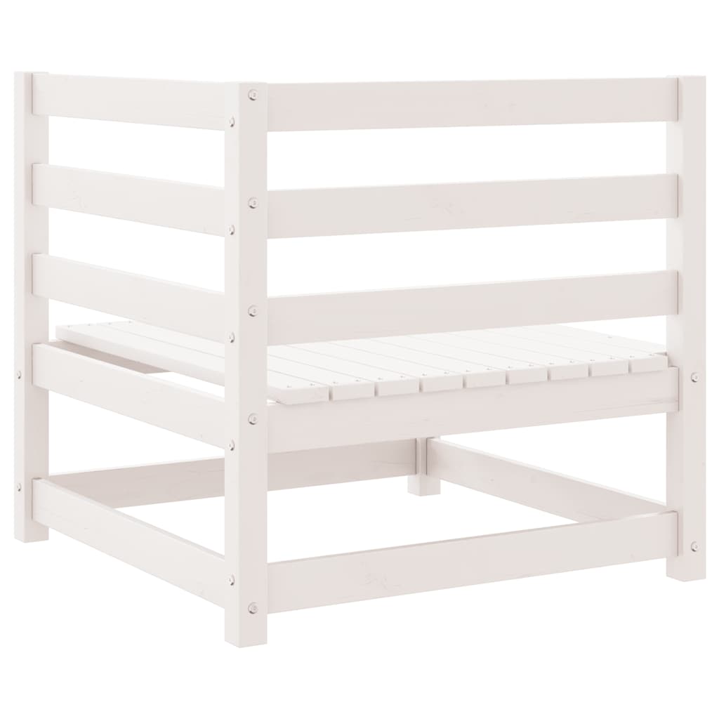 Garden 2-Seater Sofa with Cushions White Solid Pinewood