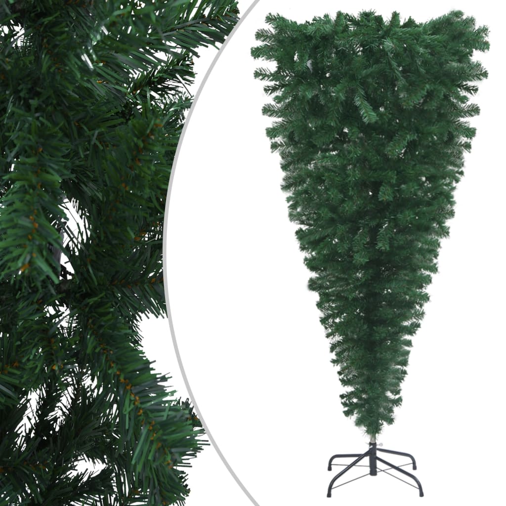 Upside-down Artificial Pre-lit Christmas Tree Green 180 cm