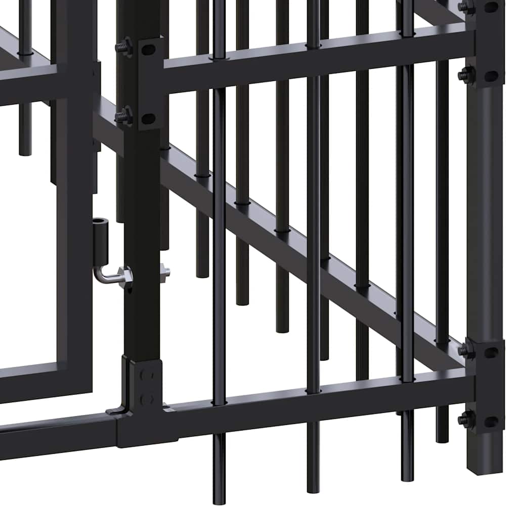 Outdoor Dog Kennel Steel 1.84 mÂ²