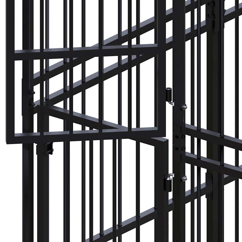 Outdoor Dog Kennel Steel 1.84 mÂ²
