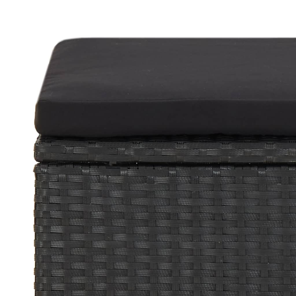 Garden Stools 4 pcs with Cushions Poly Rattan Black