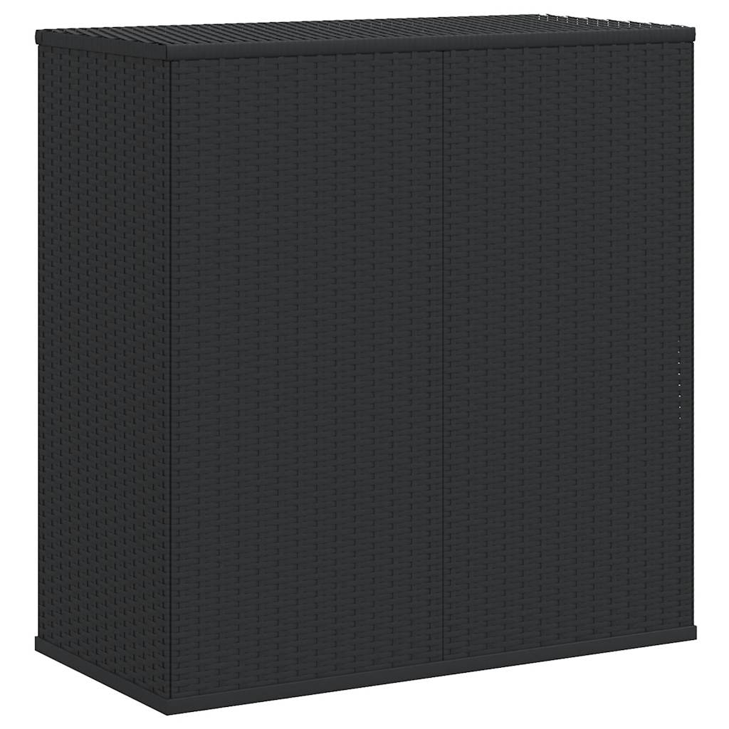 Garden Cushion Box PE Rattan 100x49x103.5 cm Black