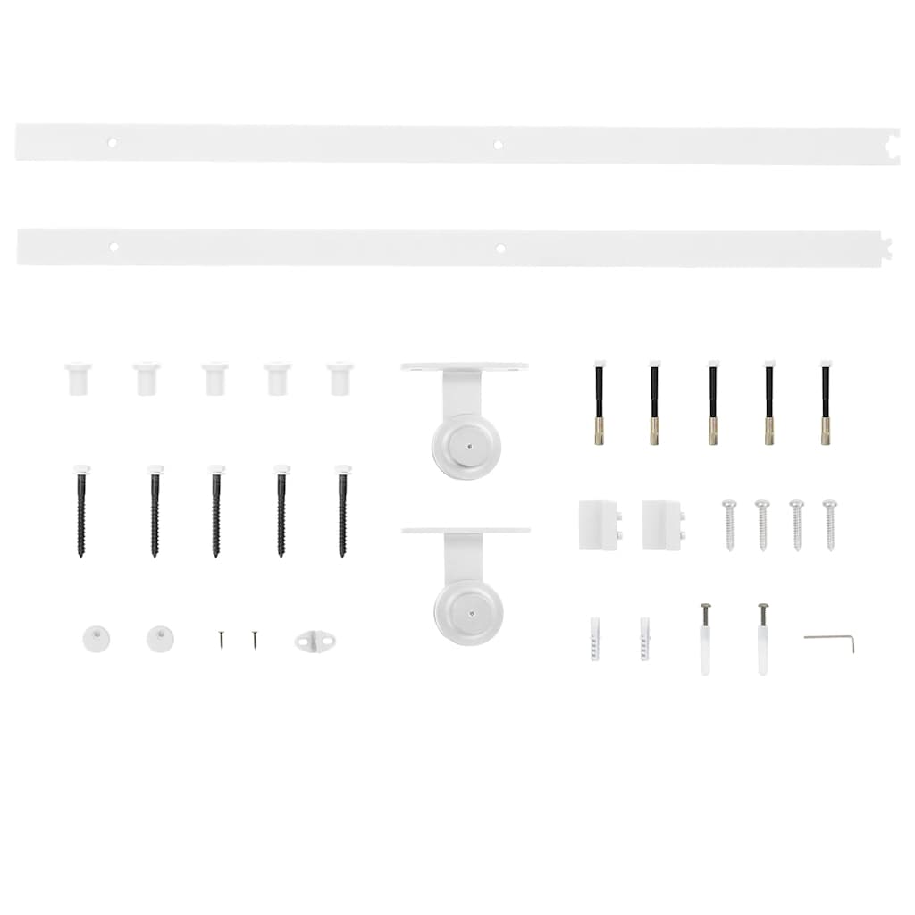 Sliding Door Hardware Kit 183 cm Steel White