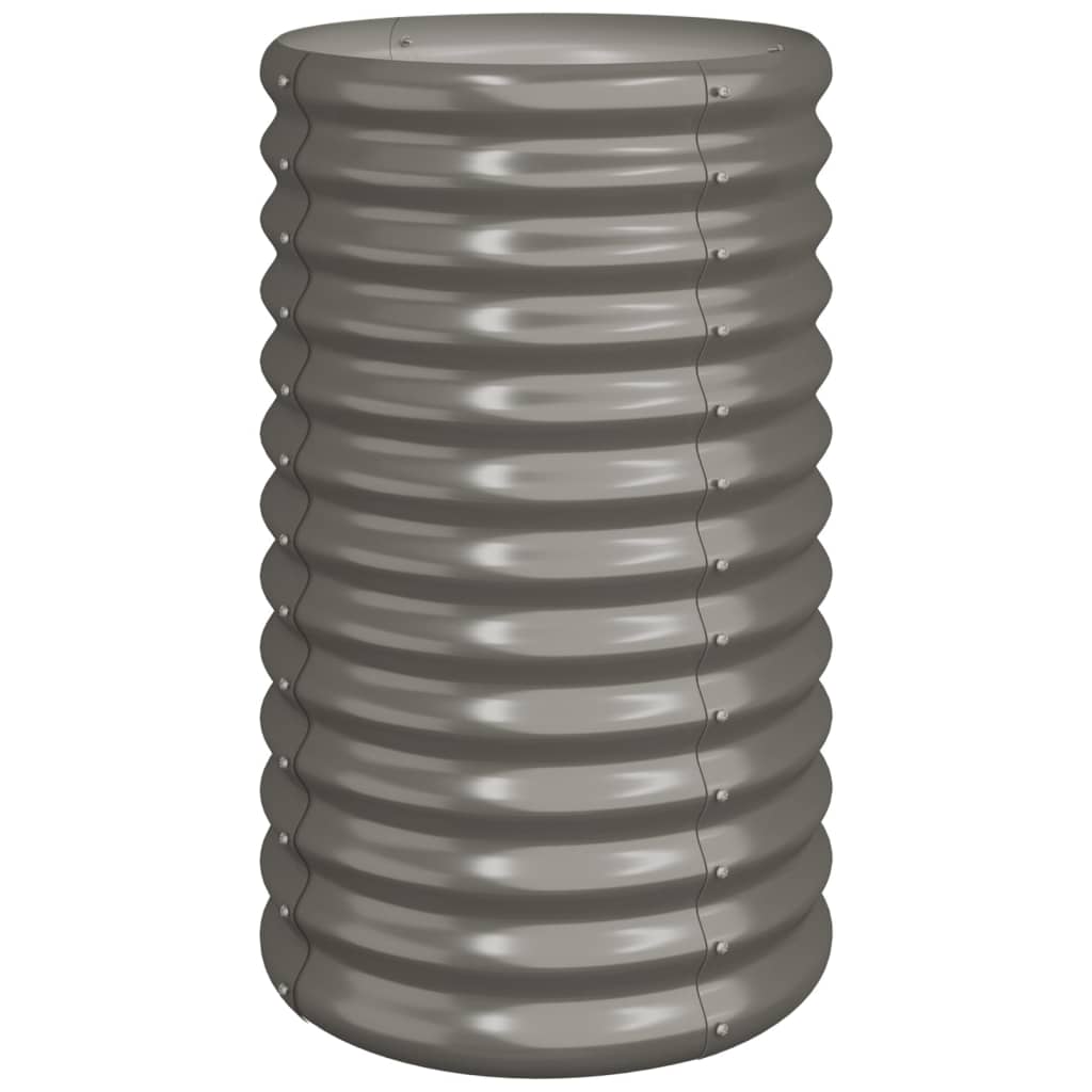 Garden Planter Galvanised Steel 40x40x68 cm Grey