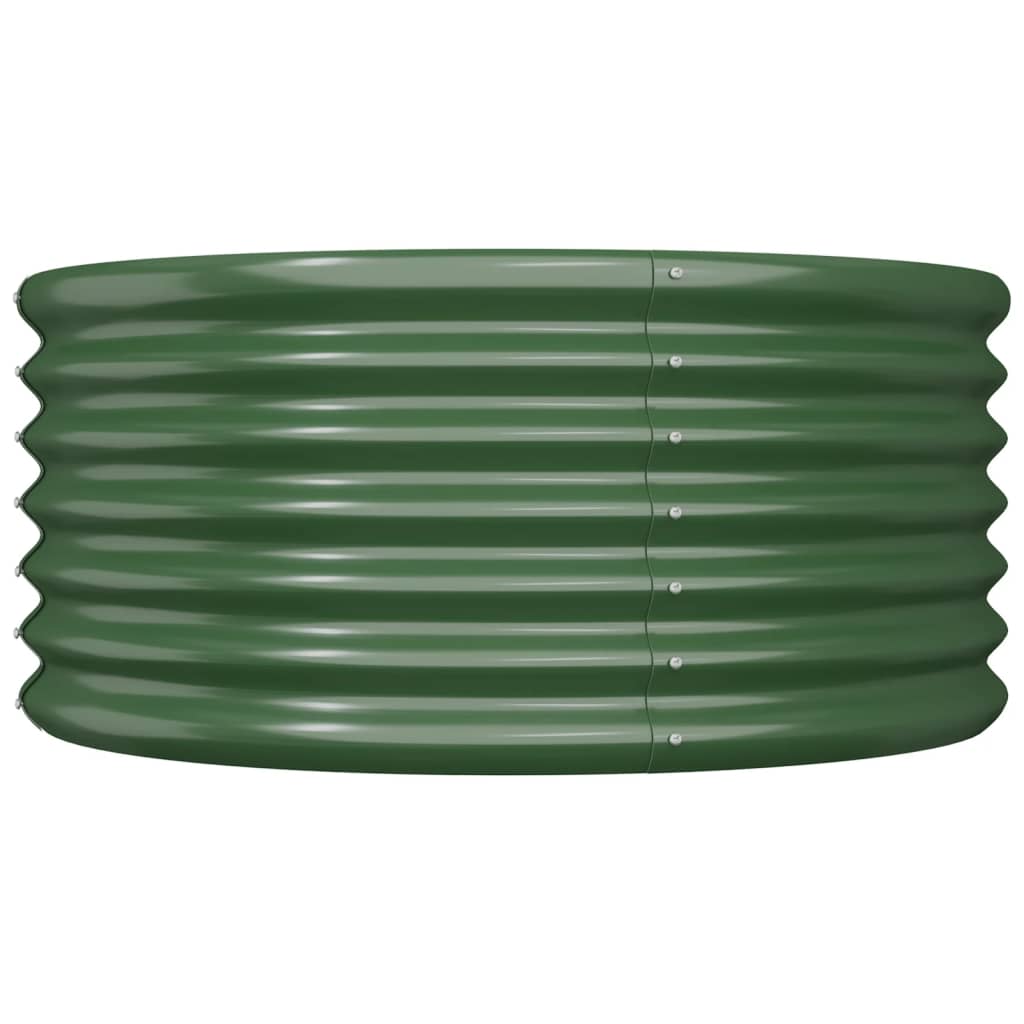 Garden Planter Galvanised Steel 80x80x36 cm Green