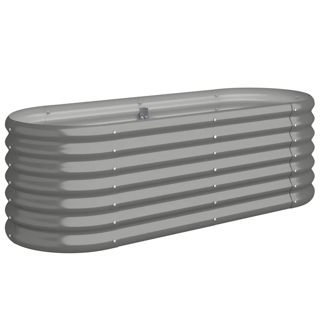 Garden Raised Bed Galvanised Steel 114x40x36 cm Grey