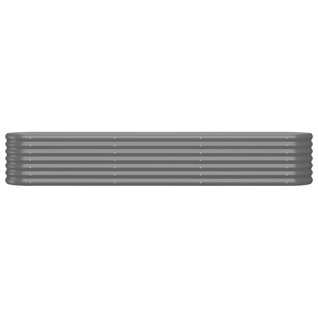Garden Raised Bed Galvanised Steel 224x40x36 cm Grey