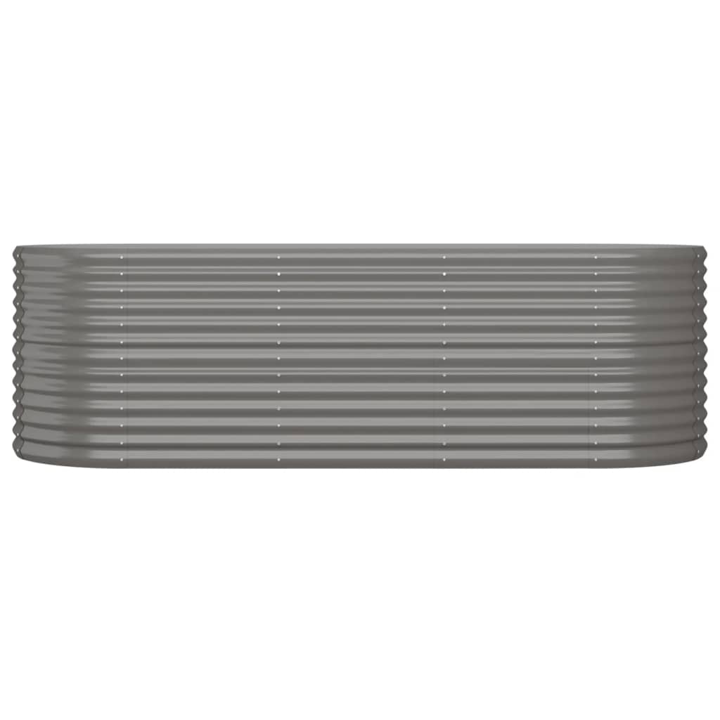 Garden Raised Bed Galvanised Steel 224x80x68 cm Grey
