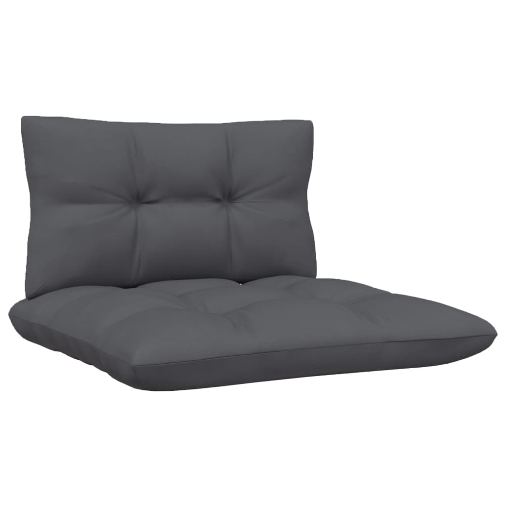2-Seater Garden Sofa with Anthracite Cushions Solid Wood Pine