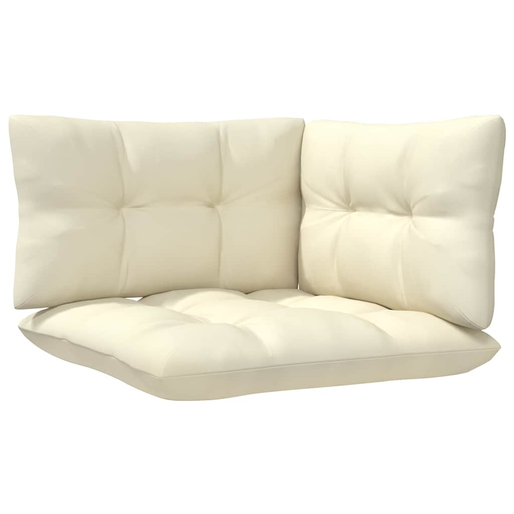 2-Seater Garden Sofa with Cream Cushions Solid Wood Pine