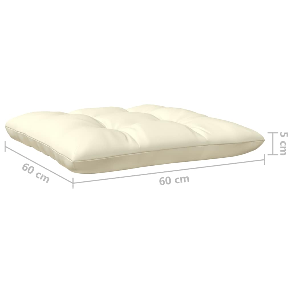 2-Seater Garden Sofa with Cream Cushions Solid Wood Pine