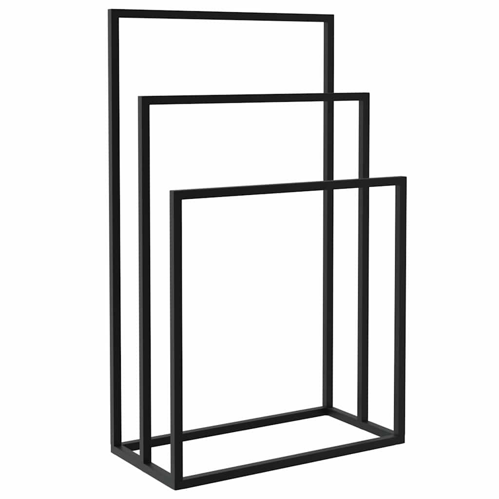 Freestanding Towel Rack Black 48x24x79 cm Iron
