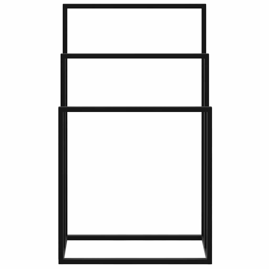 Freestanding Towel Rack Black 48x24x79 cm Iron