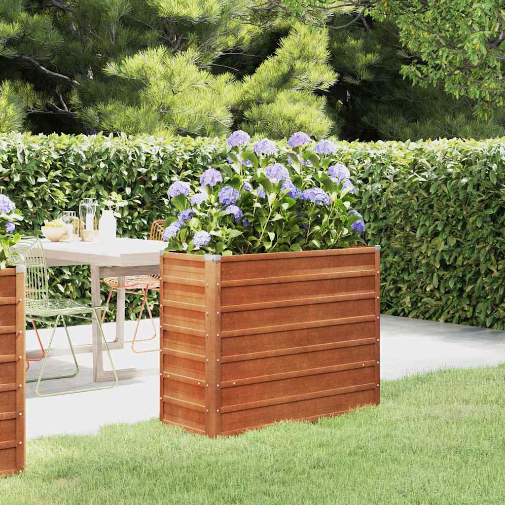 Garden Raised Bed Rusty 100x40x77 cm Corten Steel