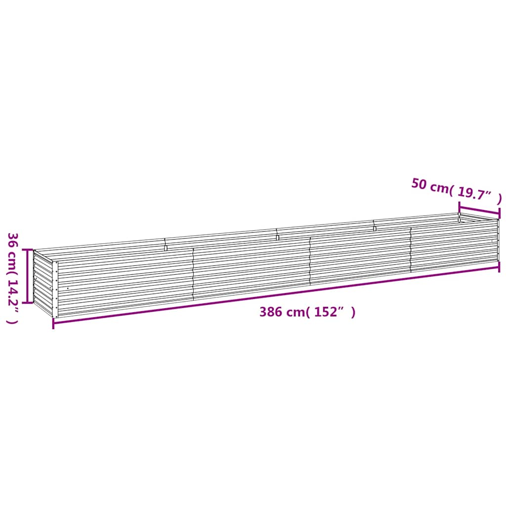 Garden Raised Bed 386x50x36 cm Corten Steel