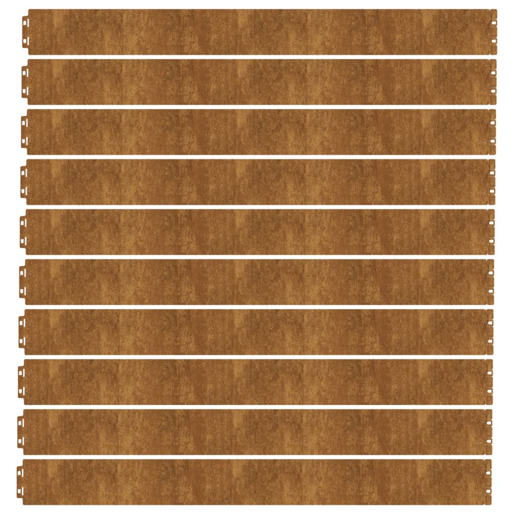 Lawn Edgings 10 pcs 10x103 cm Flexible Corten steel