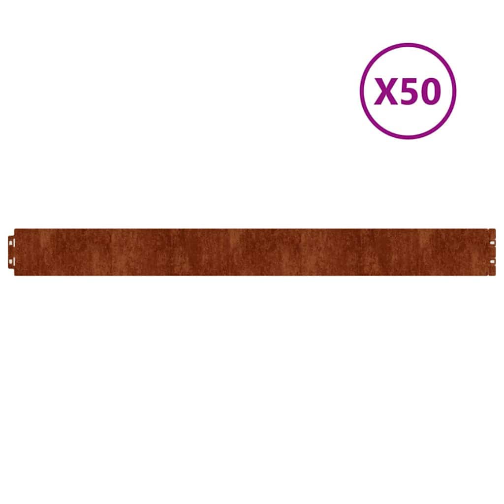 Lawn Edgings 50 pcs 10x103 cm Flexible Corten steel
