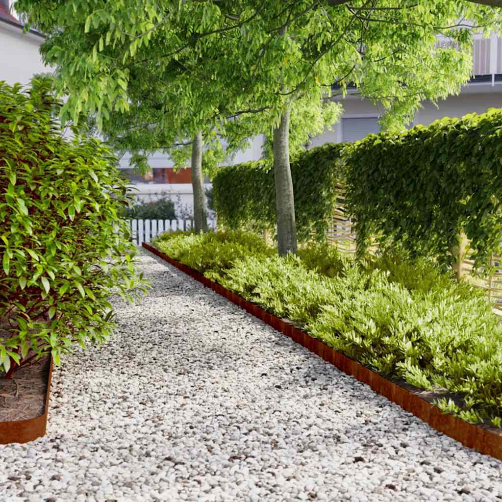 Lawn Edgings 50 pcs 10x103 cm Flexible Corten steel