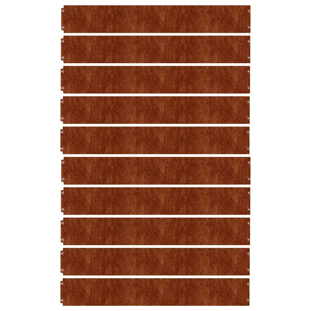 Lawn Edgings 10 pcs 15x103 cm Flexible Corten steel