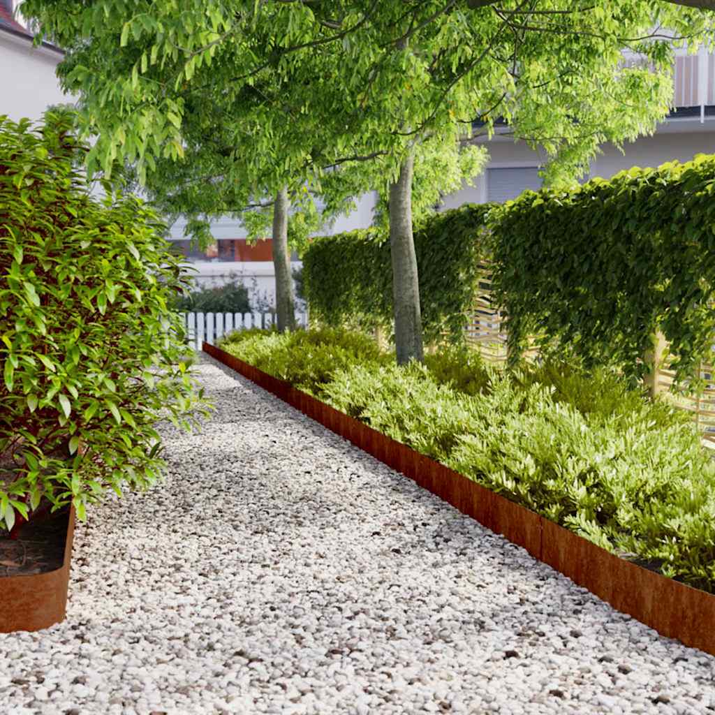 Lawn Edgings 50 pcs 15x103 cm Flexible Corten steel