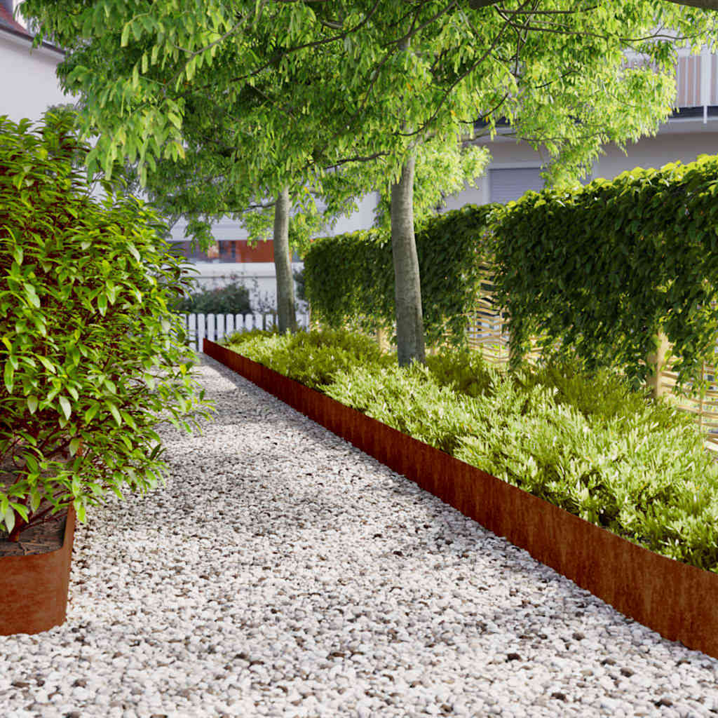 Lawn Edgings 10 pcs 20x103 cm Flexible Corten steel