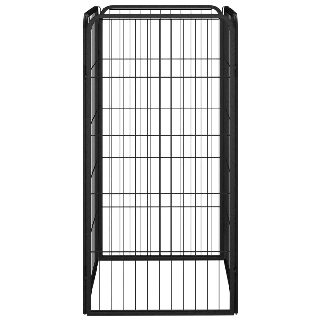 Dog Playpen 4 Panels Black 50x100 cm Powder-coated Steel