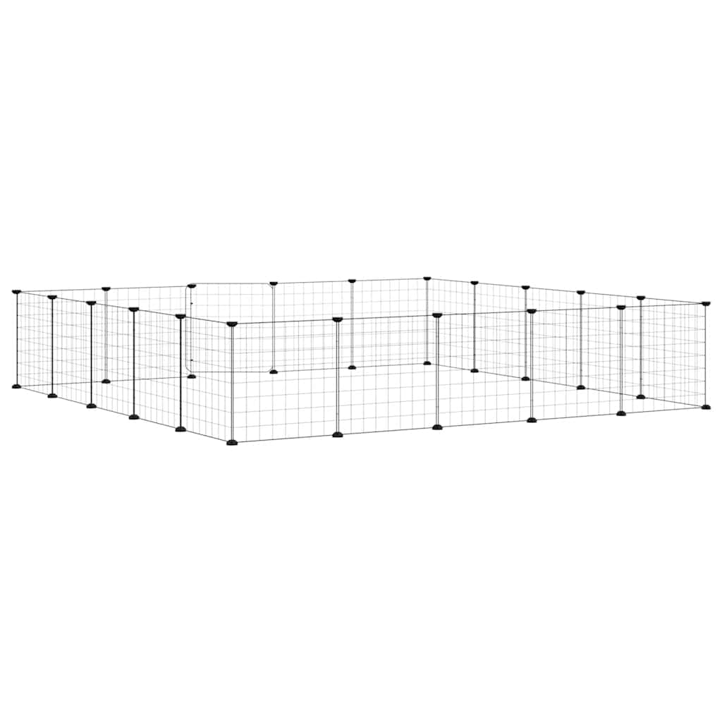 20-Panel Pet Cage with Door Black 35x35 cm Steel