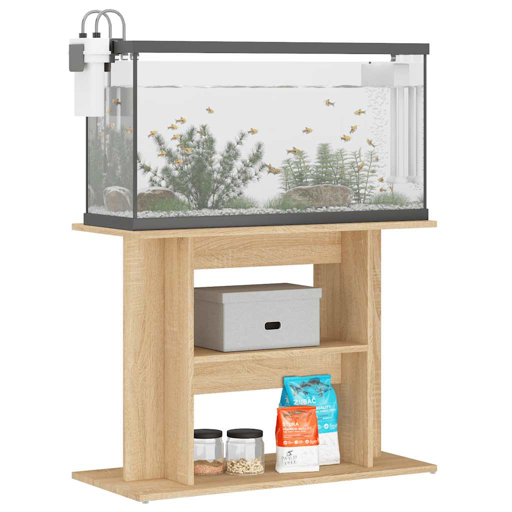 Aquarium Stand Sonoma Oak 80x35x60 cm Engineered Wood