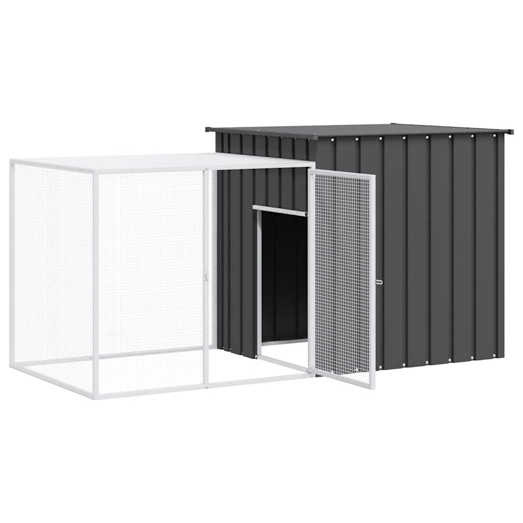 Rabbit Cage Anthracite 200x91x100 cm Galvanised Steel