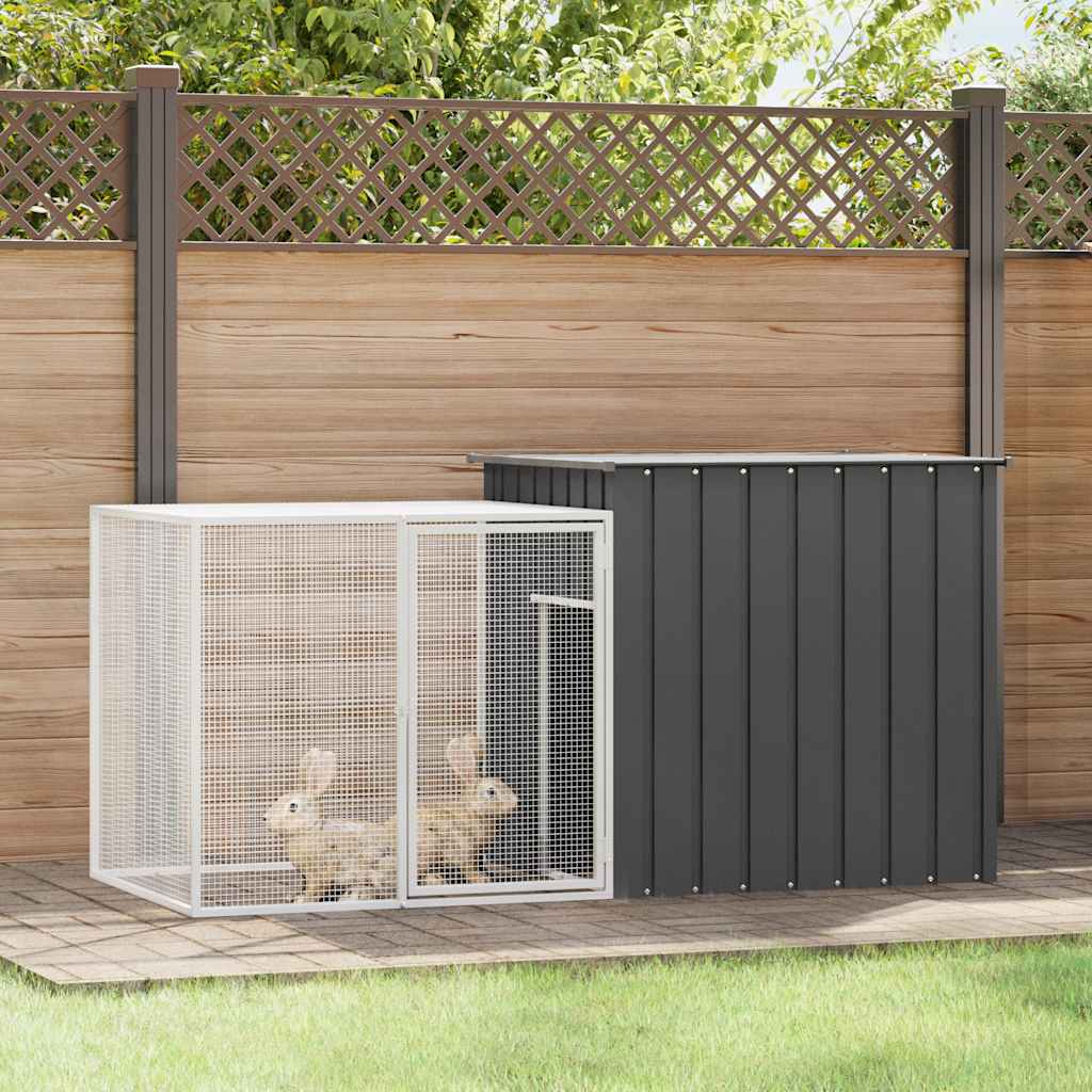 Rabbit Cage Anthracite 200x91x100 cm Galvanised Steel