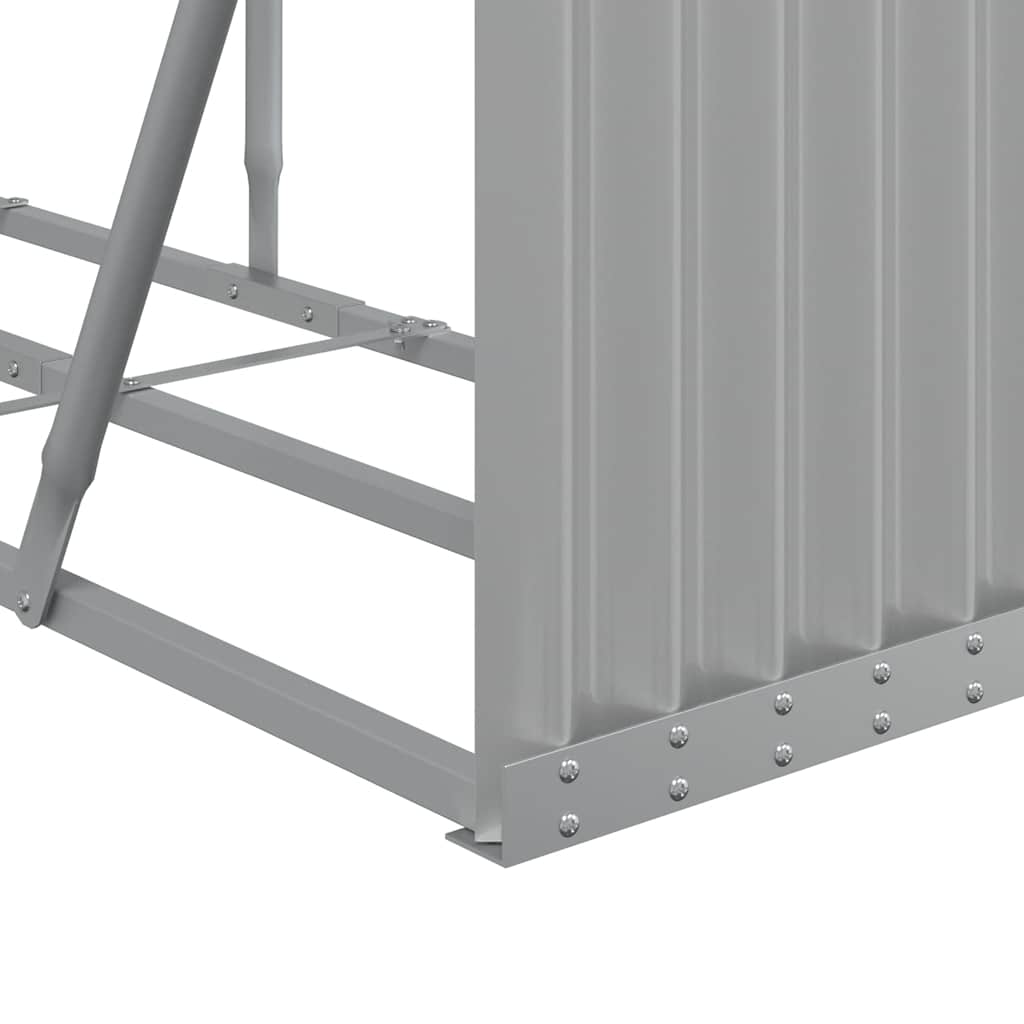 Log Holder Light Grey 300x45x100 cm Galvanised Steel