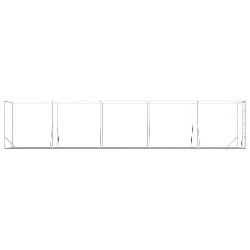 Outdoor Dog Kennel Silver 2x10x2 m Galvanised Steel